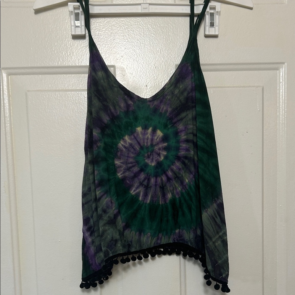 Tie-Dye Green and Purple Women's Top